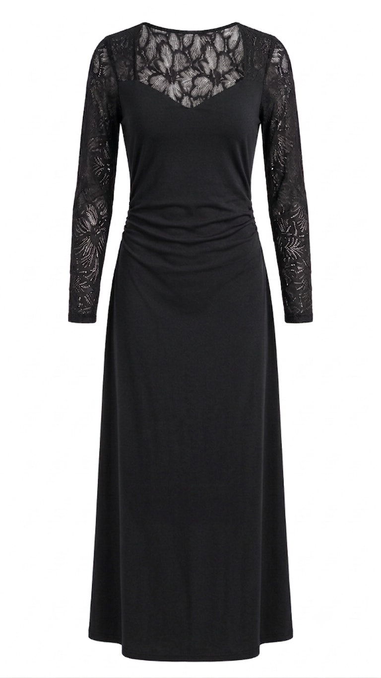Halara Easy Peezy Maxi Dress Size S Ruched Nwt 2-In-1 Formal Long Sleeve Padded